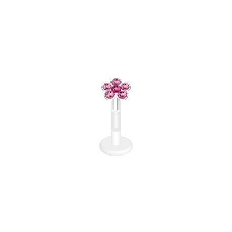 Piercing labret lèvre 8mm avec une fleur rose Som Piercing labret3,90 €