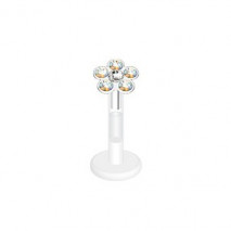 Piercing labret lèvre 8mm avec une fleur aurore boréale Gat Piercing labret3,90 €