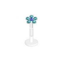 Piercing labret lèvre 8mm avec une fleur bleu Yazet Piercing labret3,90 €