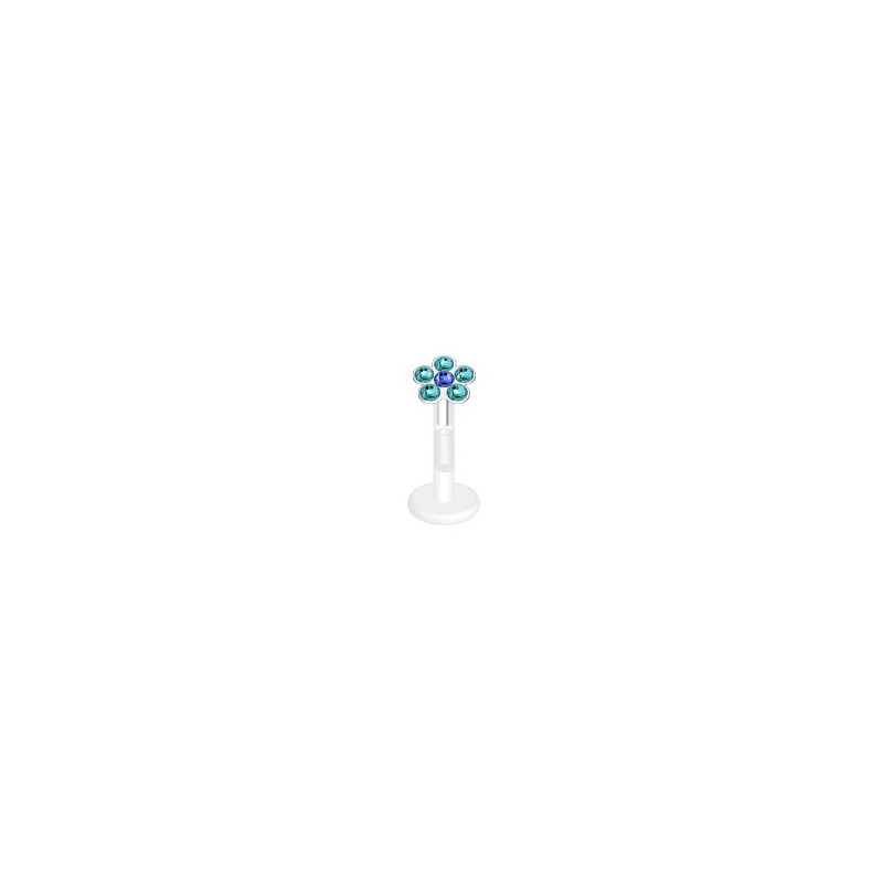 Piercing labret lèvre 8mm avec une fleur bleu Yazet Piercing labret3,90 €