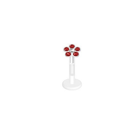 Piercing labret lèvre 8mm avec une fleur rouge Yatet Piercing labret3,90 €