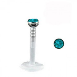 Piercing labret lèvre 6mm bleu zircon Xovyz Piercing labret2,99 €
