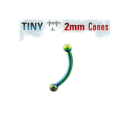 Piercing arcade 8mm arc en ciel avec boules 2mm Poz Piercing arcade4,80 €