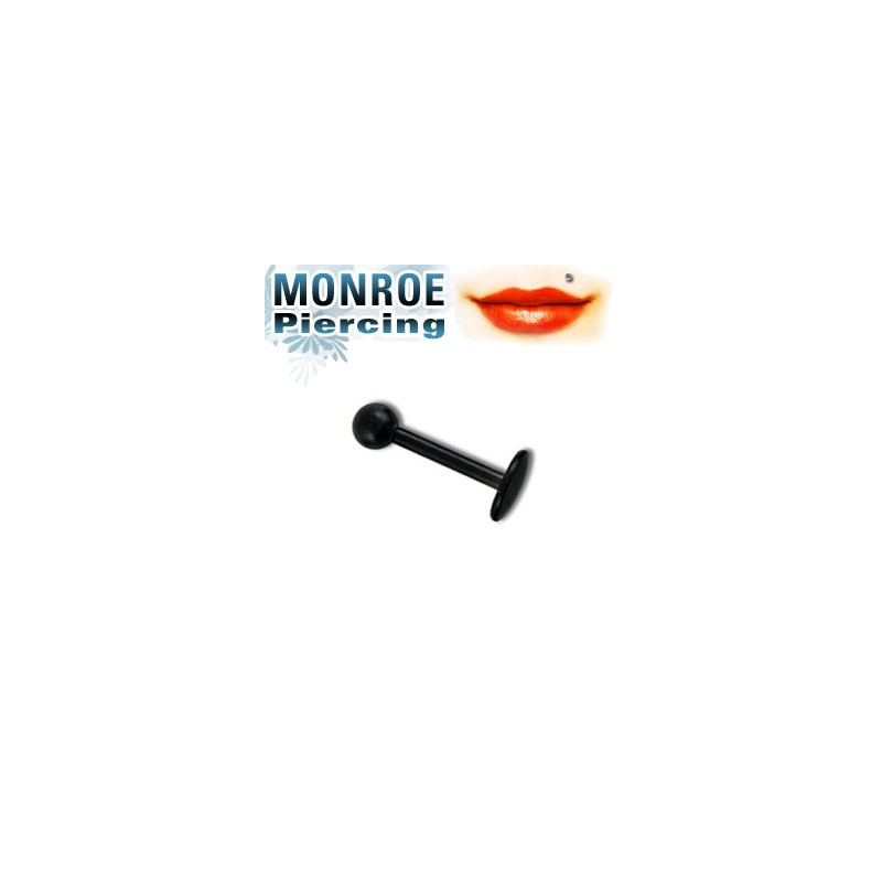Piercing labret lèvre 10mm et boule noire Vurun Piercing labret3,90 €