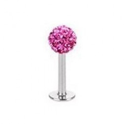 Piercing labret lèvre boule crystal rose 6mm Vanol Piercing labret6,90 €