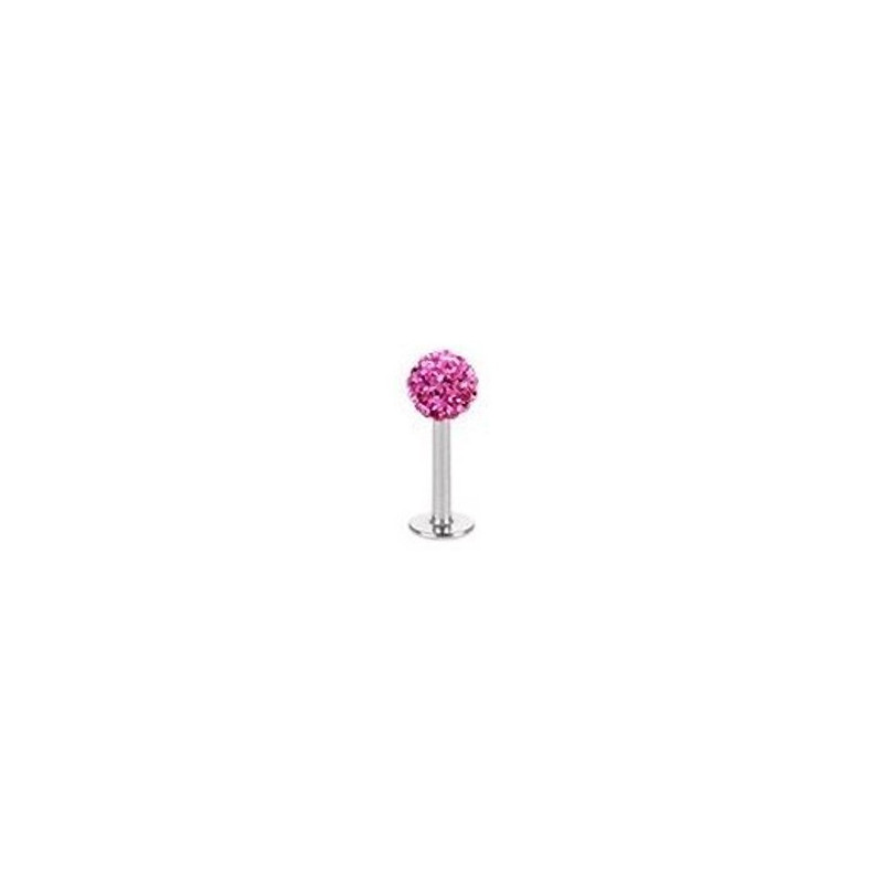 Piercing labret lèvre boule crystal rose 6mm Vanol Piercing labret6,90 €