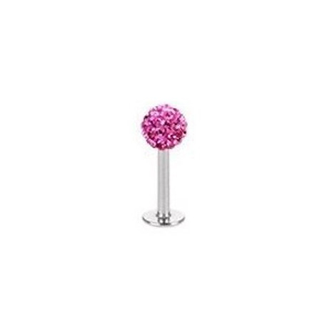 Piercing labret lèvre 8mm boule crystals rose 8mm Vawol Piercing labret6,90 €