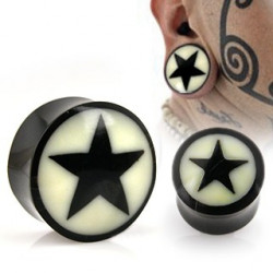 Piercing plug corne 8mm avec une étoile noire Gyl Piercing oreille5,99 €