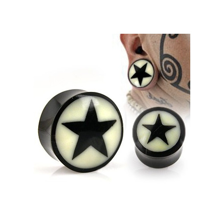 Piercing plug corne 16mm avec une étoile noire Gaz Piercing oreille7,59 €