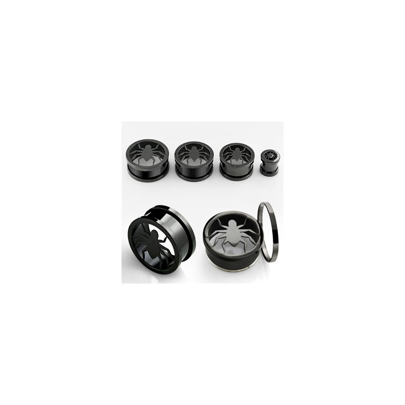 Piercing tunnel noir araignée 16mm Lenu Piercing oreille10,49 €