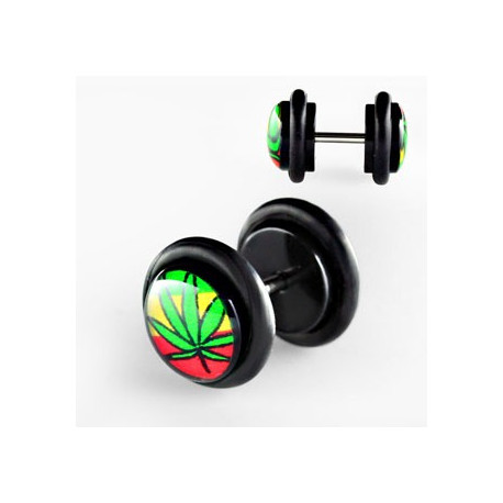Faux piercing plug feuille de cannabis Pyor Faux piercing3,30 €