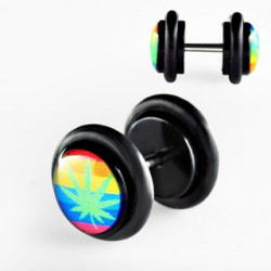 Faux piercing plug feuille de cannabis Yea Faux piercing3,30 €