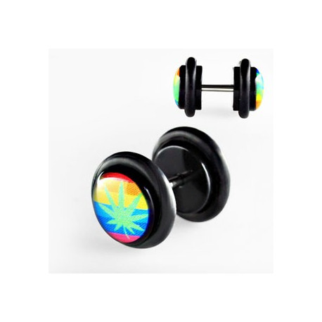 Faux piercing plug feuille de cannabis Yea Faux piercing3,30 €