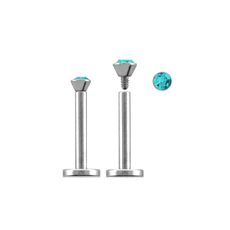 Piercing labret lèvre acier 6mm bleu aqua Vyr Piercing labret3,60 €