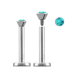 Piercing labret lèvre acier 11mm bleu aqua Xy Piercing labret3,60 €
