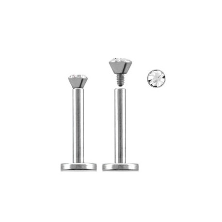 Piercing labret lèvre acier 12mm blanc Zytur Piercing labret3,60 €