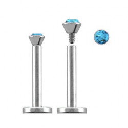 Piercing labret lèvre acier 8mm bleu saphir clair Yzox Piercing labret3,60 €