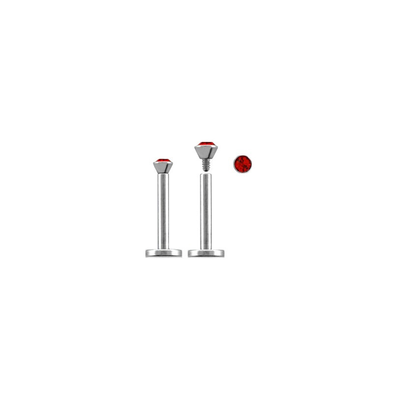 Piercing labret lèvre acier 10mm rouge Lory Piercing labret3,60 €