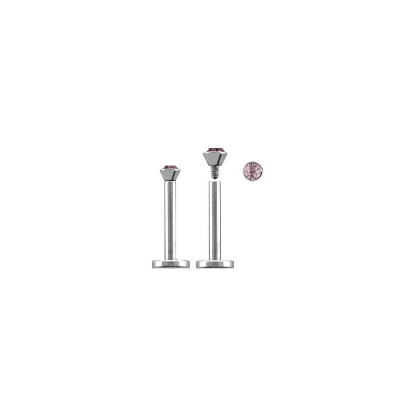 Piercing labret lèvre 8mm améthyste clair Lyr Piercing labret3,60 €
