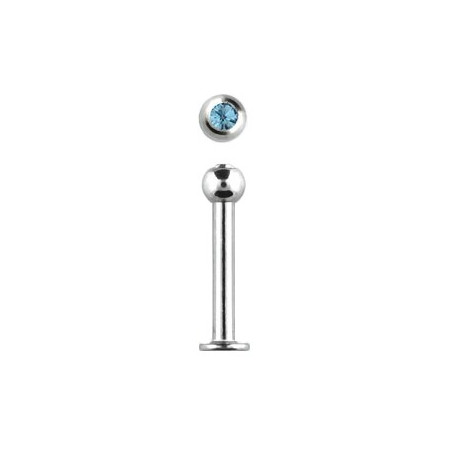 Piercing labret lèvre acier 10mm saphir clair Piercing labret3,49 €