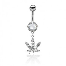 Piercing nombril blanc avec une feuille de cannabis Xar Piercing nombril6,49 €