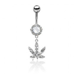 Piercing nombril blanc avec une feuille de cannabis Xar Piercing nombril6,49 €