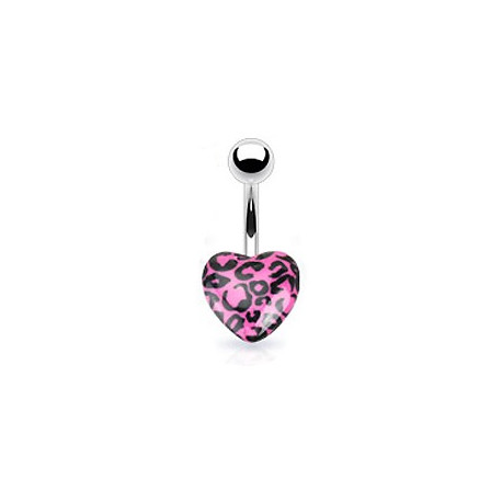 Piercing nombril avec un cœur léopard rose Kaz Piercing nombril3,90 €