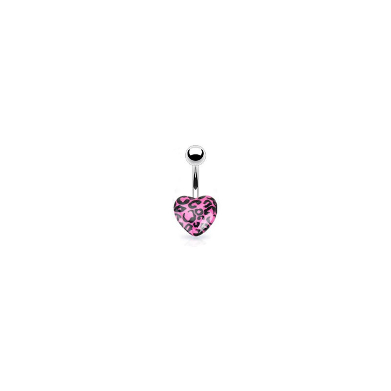 Piercing nombril avec un cœur léopard rose Kaz Piercing nombril3,90 €