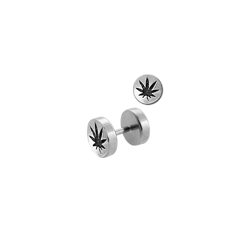 Faux piercing plug acier feuille de cannabis Suc Faux piercing4,49 €