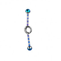 Piercing industriel bleu clair loop zébré 35mm Piercing oreille6,60 €