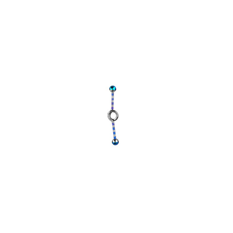 Piercing industriel bleu clair loop zébré 35mm Piercing oreille6,60 €