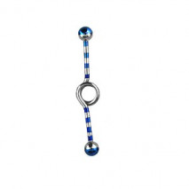 Piercing industriel bleu loop zébré 35mm Faz Piercing oreille6,60 €