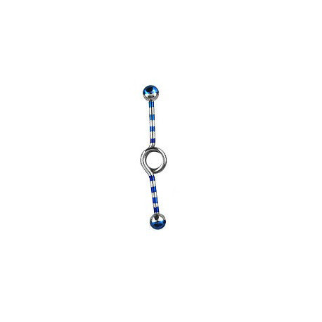 Piercing industriel bleu loop zébré 35mm Faz Piercing oreille6,60 €