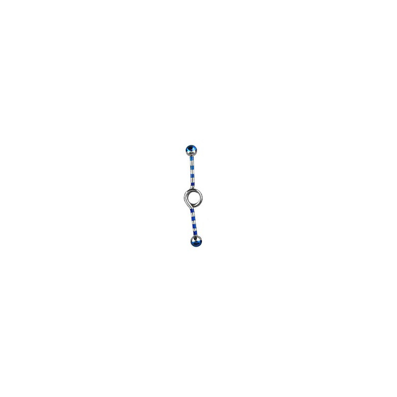 Piercing industriel bleu loop zébré 35mm Faz Piercing oreille6,60 €