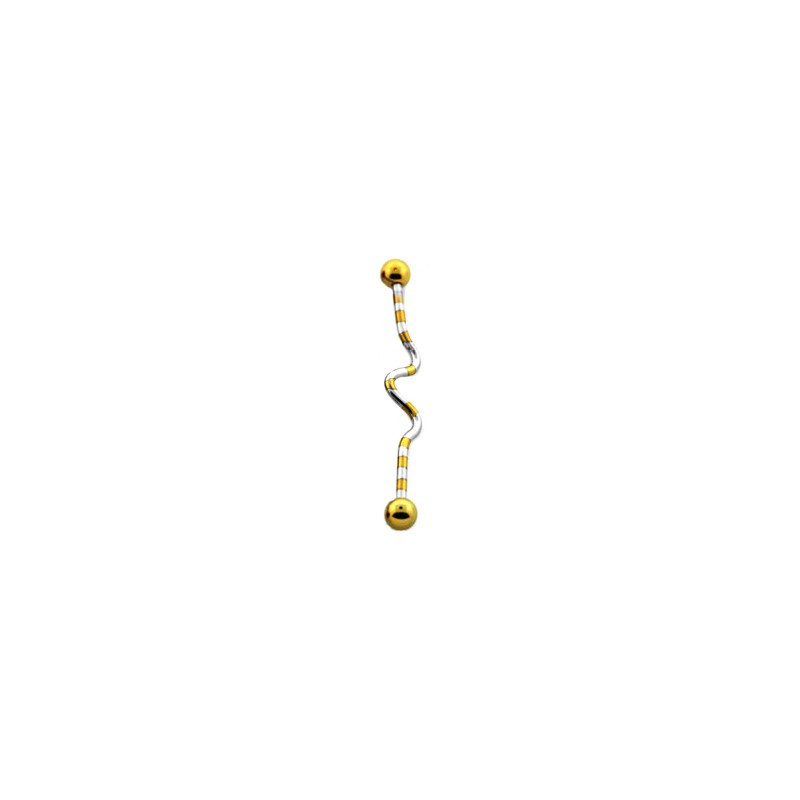 Piercing industriel zig zag doré zébré 40mm Piercing oreille6,60 €