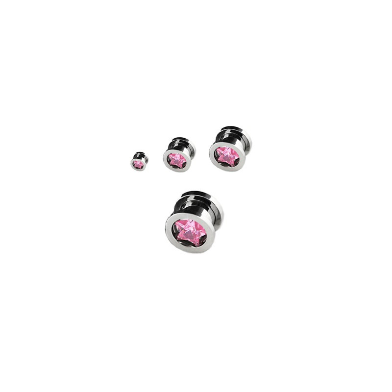 Piercing tunnel étoile zirconium rose 5mm Nut Piercing oreille5,60 €