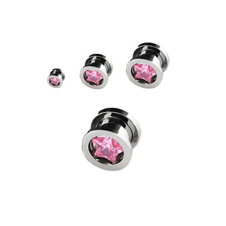 Piercing tunnel étoile zirconium rose 10mm Jys Piercing oreille8,49 €
