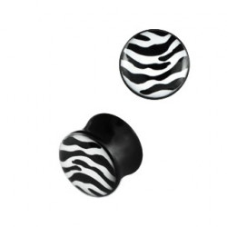 Piercing plug zébré blanc noir 10mm Vyt Piercing oreille4,99 €