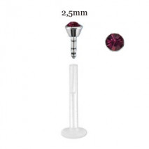 Piercing labret lèvre 6mm cristal améthyste Vasol Piercing labret2,99 €