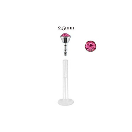 Piercing labret lèvre 6mm cristal rose Sezo Piercing labret2,99 €