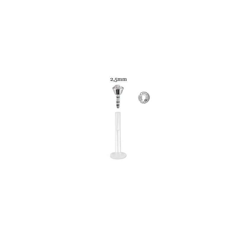 Piercing labret lèvre 6mm cristal blanc Seaz Piercing labret2,99 €