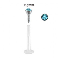 Piercing labret lèvre 6mm cristal bleu aqua Saquy Piercing labret2,99 €