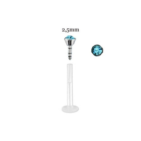 Piercing labret lèvre 6mm cristal bleu aqua Saquy Piercing labret2,99 €
