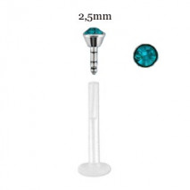 Piercing labret lèvre 6mm cristal bleu zircon Juasu Piercing labret2,99 €