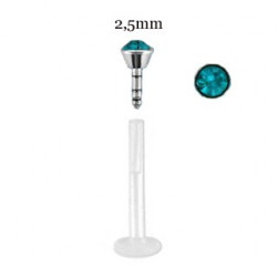 Piercing labret lèvre 6mm cristal bleu zircon Juasu Piercing labret2,99 €