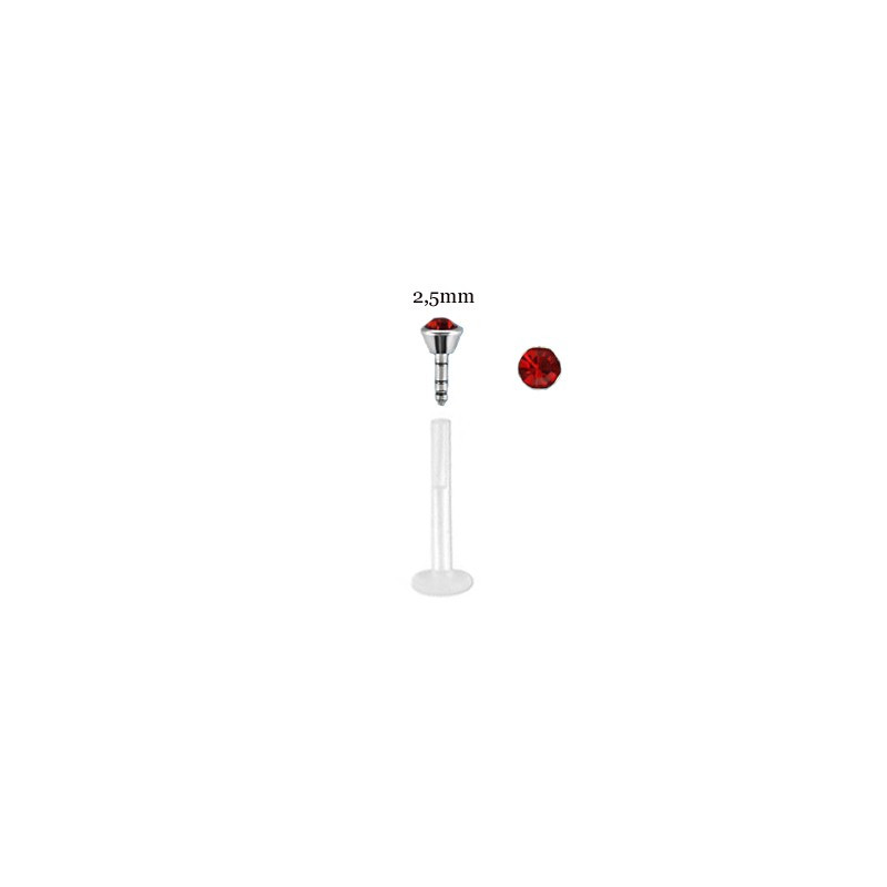 Piercing labret lèvre 6mm cristal rouge Sozuk Piercing labret2,99 €