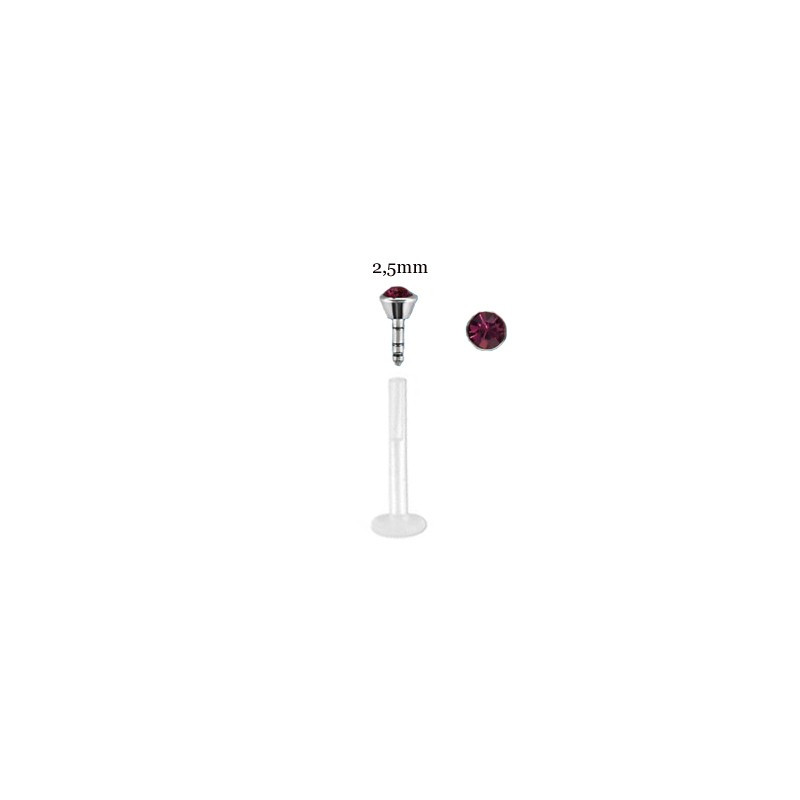 Piercing labret lèvre 8mm cristal améthyste Piercing labret2,99 €