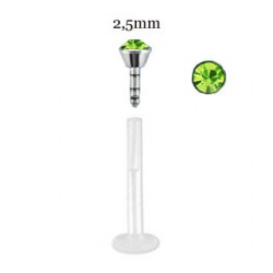 Piercing labret lèvre 8mm cristal vert péridot Xaquil Piercing labret2,99 €