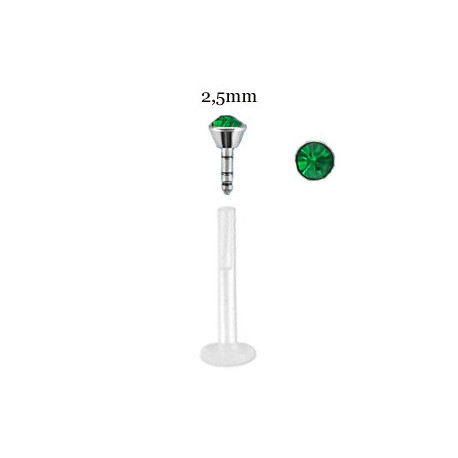 Piercing labret lèvre 8mm vert émeraude Vasuk Piercing labret2,99 €