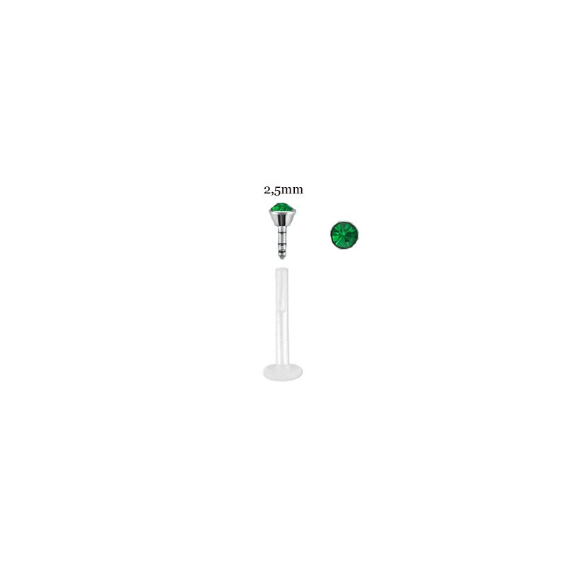 Piercing labret lèvre 8mm vert émeraude Vasuk Piercing labret2,99 €